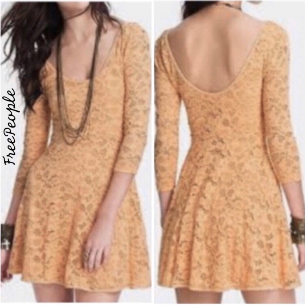 Free People Salmon Lace Dress